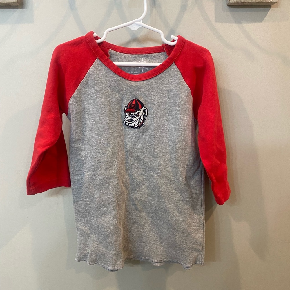 Georgia Bulldogs Embroidered 3/4 length tee